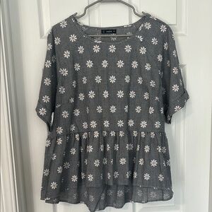 Shein Black Floral Women's Top